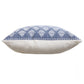 20" Blue And White Damask Cotton Throw Pillow Cover