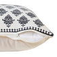 20" White And Black Floral Cotton Throw Pillow Cover