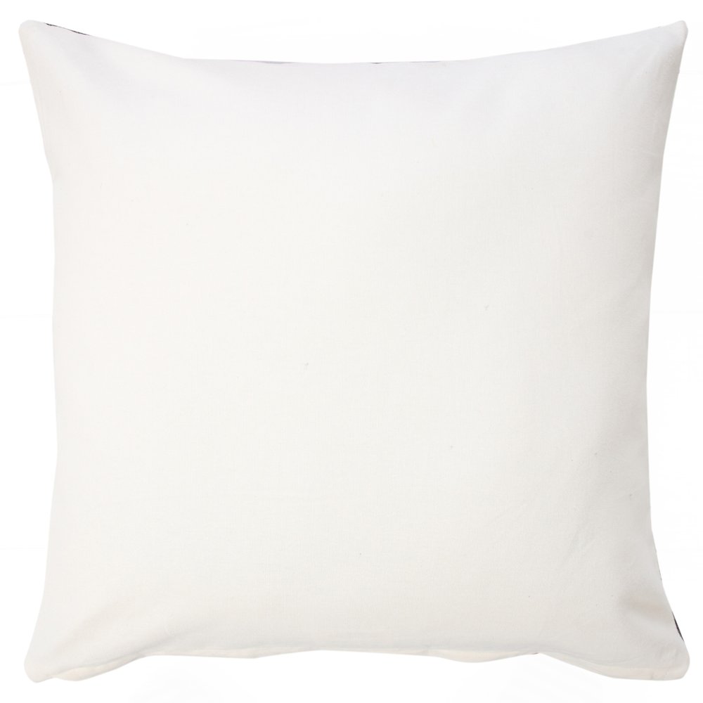 20" White And Black Floral Cotton Throw Pillow Cover