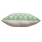 20" Green And White Damask Cotton Throw Pillow Cover