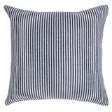 20" Blue And White Striped Cotton Throw Pillow Cover