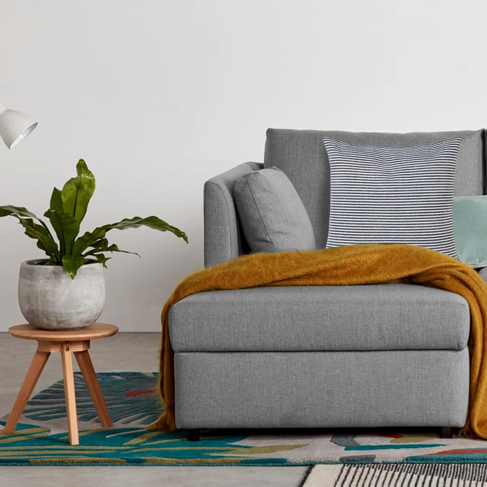 20" Blue And White Striped Cotton Throw Pillow Cover