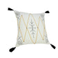 20" Off White Black And Cream Geometric Cotton Throw Pillow Cover