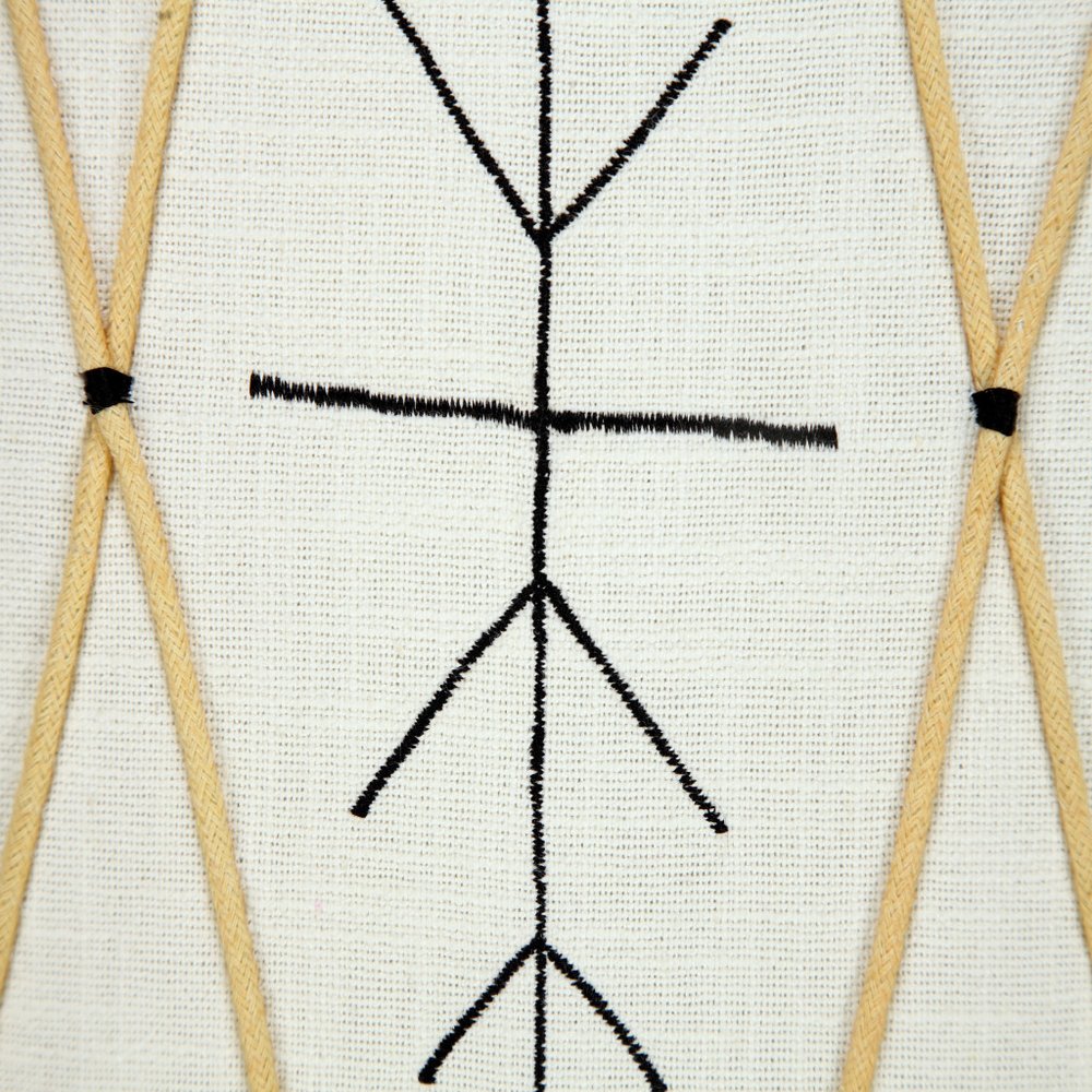 20" White And Black Geometric Cotton Throw Pillow Cover