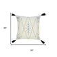 20" Off White Black And Cream Geometric Cotton Throw Pillow Cover