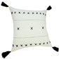20" White And Black Geometric Cotton Throw Pillow Cover