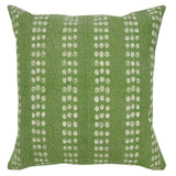 20" Green And White Striped Cotton Throw Pillow Cover