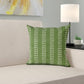 20" Green And White Striped Cotton Throw Pillow Cover