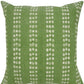 20" Green And White Striped Cotton Throw Pillow Cover