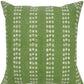 20" Green And White Striped Cotton Throw Pillow Cover