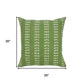 20" Green And White Striped Cotton Throw Pillow Cover