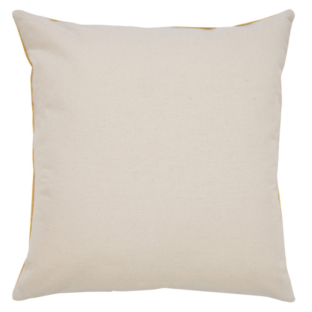 20" Yellow And White Striped Cotton Throw Pillow Cover