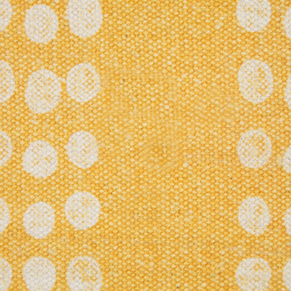 20" Yellow And White Striped Cotton Throw Pillow Cover