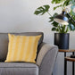 20" Yellow And White Striped Cotton Throw Pillow Cover