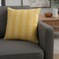 20" Yellow And White Striped Cotton Throw Pillow Cover