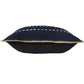 20" Navy Blue And White Beach Striped Cotton Blend Throw Pillow Cover