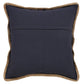 20" Navy Blue And White Beach Striped Cotton Blend Throw Pillow Cover