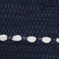 20" Navy Blue And White Beach Striped Cotton Blend Throw Pillow Cover