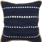 20" Navy Blue And White Beach Striped Cotton Blend Throw Pillow Cover