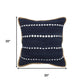 20" Navy Blue And White Beach Striped Cotton Blend Throw Pillow Cover