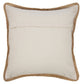 20" Pink And White Beach Striped Cotton Blend Throw Pillow Cover with Texture