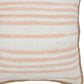 20" Pink And White Beach Striped Cotton Blend Throw Pillow Cover with Texture