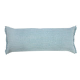 14" X 36" Blue Lumbar Cotton Throw Pillow Cover