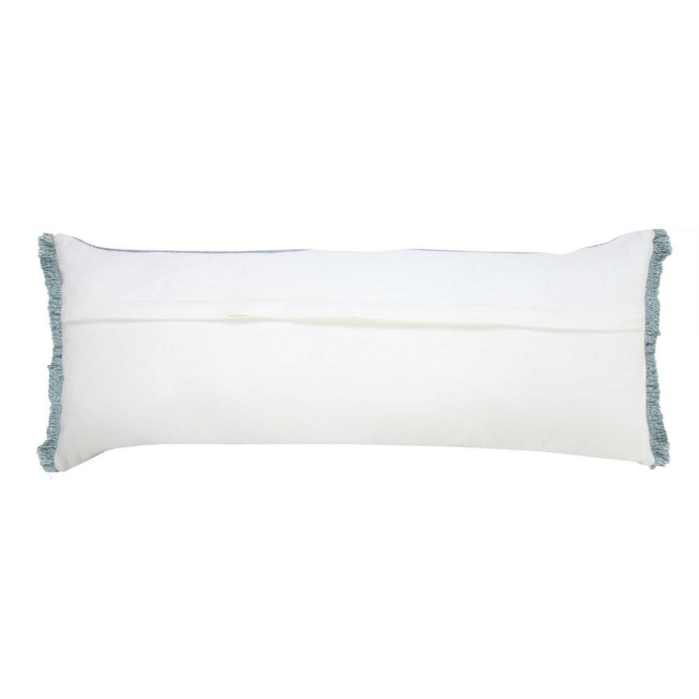 14" X 36" Blue Lumbar Cotton Throw Pillow Cover