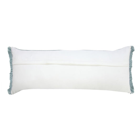 14" X 36" Blue Lumbar Cotton Throw Pillow Cover