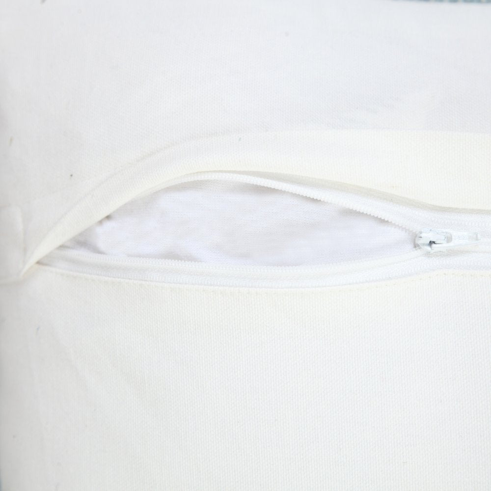 20" Blue Cotton Throw Pillow Cover