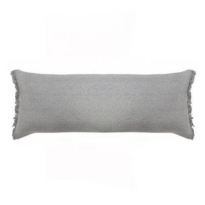 14" X 36" Gray Lumbar Cotton Throw Pillow Cover