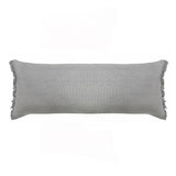 14" X 36" Gray Lumbar Cotton Throw Pillow Cover