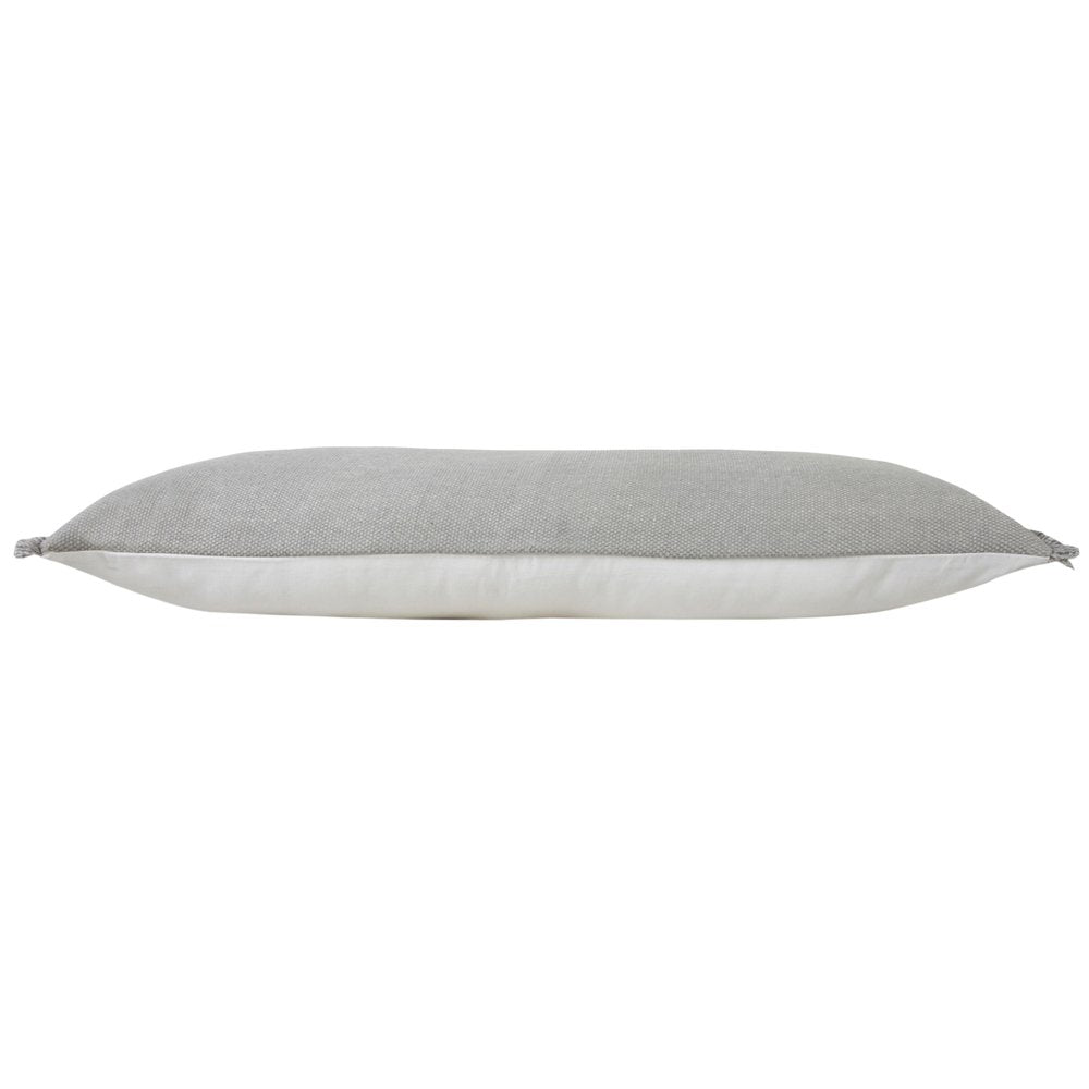 14" X 36" Gray Lumbar Cotton Throw Pillow Cover