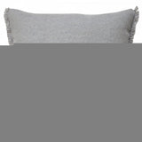 20" Gray Cotton Throw Pillow Cover with Fringe