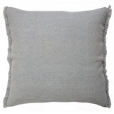 20" Gray Cotton Throw Pillow Cover with Fringe