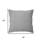 20" Gray Cotton Throw Pillow Cover with Fringe