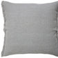 20" Gray Cotton Throw Pillow Cover with Fringe