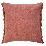 20" Red Cotton Throw Pillow Cover