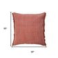 20" Red Cotton Throw Pillow Cover with Fringe