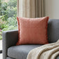 20" Red Cotton Throw Pillow Cover with Fringe