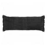 14" X 36" Black Lumbar Cotton Throw Pillow Cover