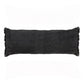 14" X 36" Black Lumbar Cotton Throw Pillow Cover