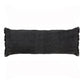 14" X 36" Black Lumbar Cotton Throw Pillow Cover