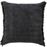 20" Black Cotton Throw Pillow Cover