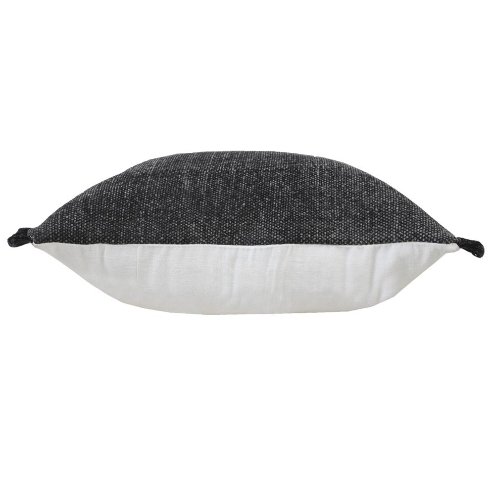 20" Black Cotton Throw Pillow Cover