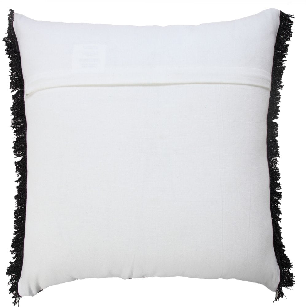 20" Black Cotton Throw Pillow Cover