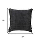 20" Black Cotton Throw Pillow Cover
