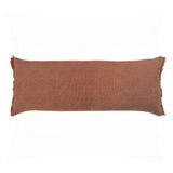 14" X 36" Brown Lumbar Cotton Throw Pillow Cover