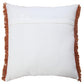 20" Brown Cotton Throw Pillow Cover with Fringe