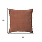 20" Brown Cotton Throw Pillow Cover